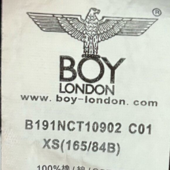 BOY London Black Tie-Waist Rose T-Shirt XS - Picture 9 of 11